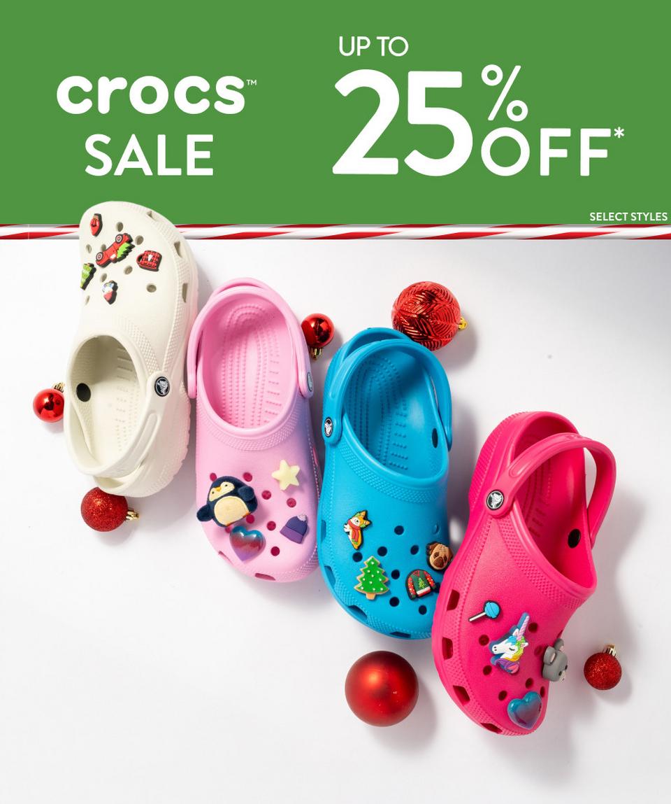 Save up to 25% off select Crocs for a limited time! 