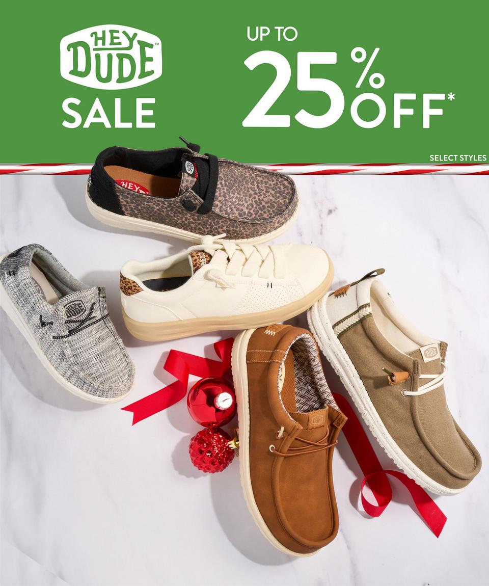 Save up to 25% off select HEYDUDE for a limited time! 