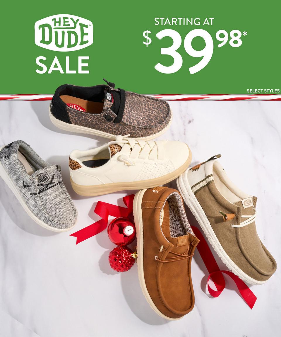 Save on select HEYDUDE starting at $39.98! 