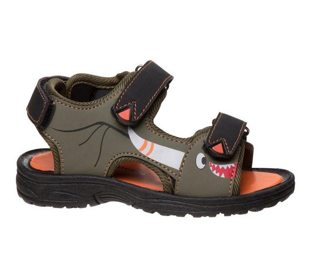 Boys' Rugged Bear Toddler RB88284H Open Toe Sport Sandals in Olive/Black color