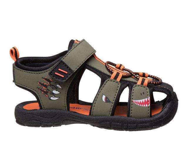 Boys' Rugged Bear Toddler RB88859H Closed Toe Sport Sandals in Olive/Orange color