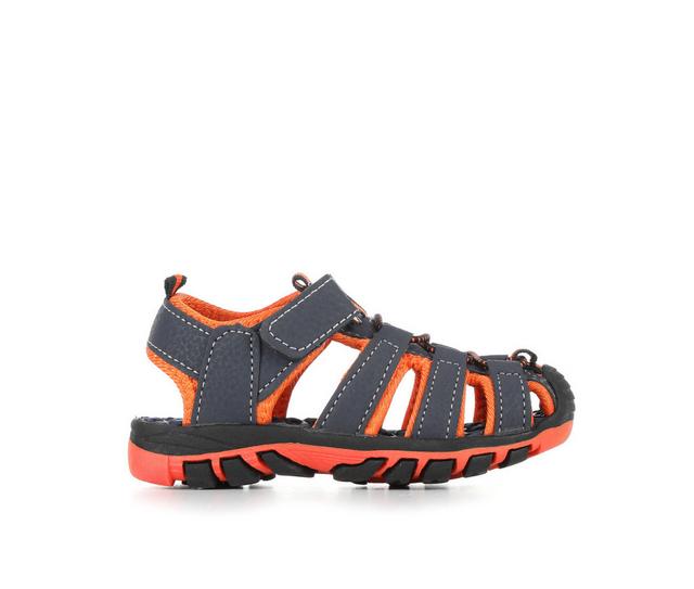 Girls' Rugged Bear Toddler RB01013S Closed-Toe Sport Sandals in Navy/Orange color
