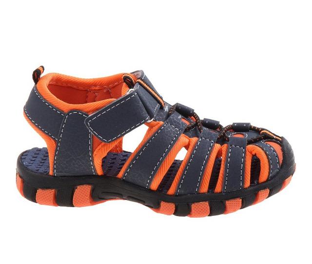 Boys' Rugged Bear Little Kid & Big Kid RB01013SM Closed-Toe Sport Sandals in Navy/Orange color