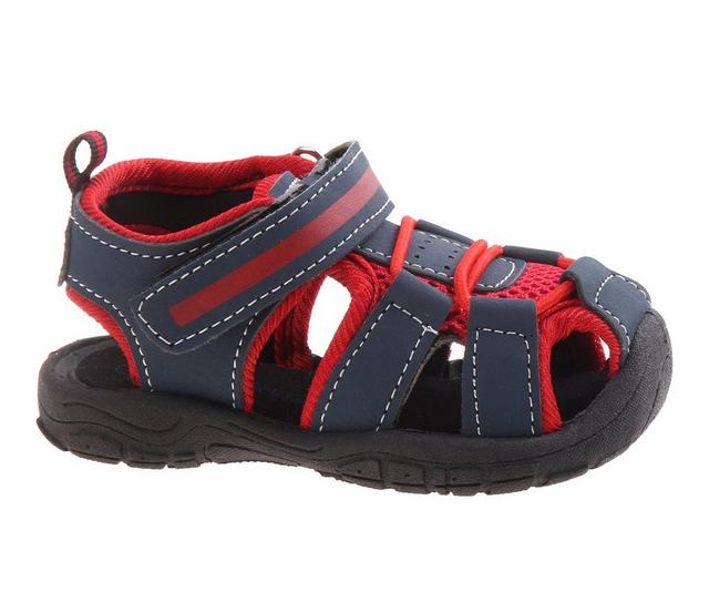 Boys' Rugged Bear Toddler RB79530N Closed-Toe Sport Sandals in Navy/Red color