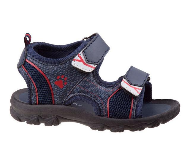 Boys' Rugged Bear Toddler RB81484S Open Toe Sport Sandals in Navy Denim/Red color