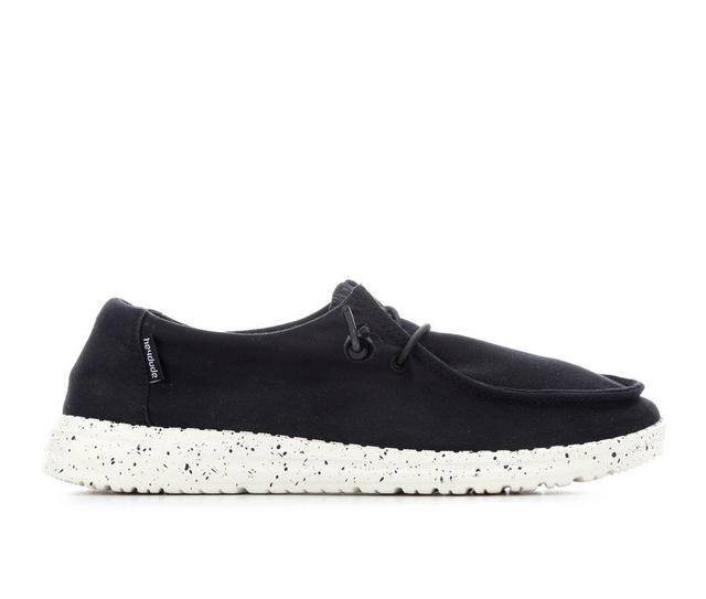 Women's HEYDUDE Wendy Casual Shoes in Black Washed color