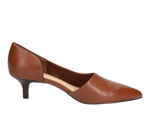 Women's Bella Vita Quilla Kitten Heel Pumps in Camel Leather color