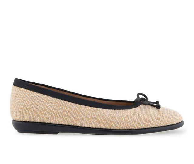 Women's Aerosoles Homebet Flats in Natural Raffia color