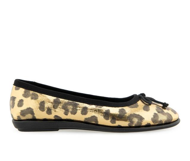 Women's Aerosoles Homebet Flats in Gold Multi color