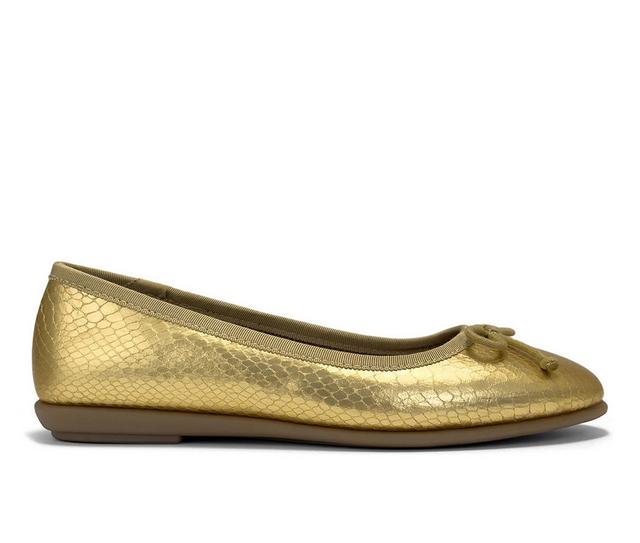 Women's Aerosoles Homebet Flats in Soft Gold 2 color