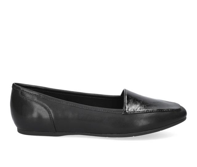Women's Easy Street Thrill Flats in Black Crinkled color
