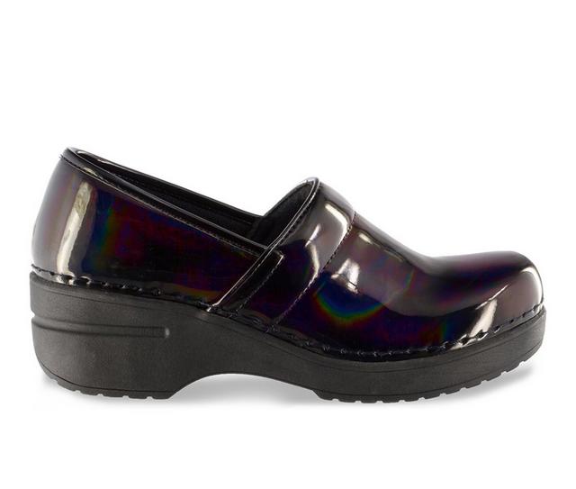 Women's Easy Works by Easy Street Lead Iridescent Slip-Resistant Clogs in Iridescent color