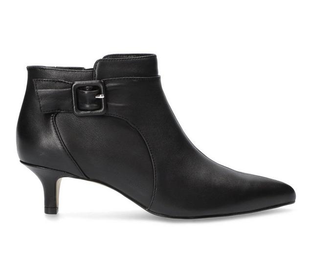 Women's Bella Vita Bindi Booties in Black Leather color