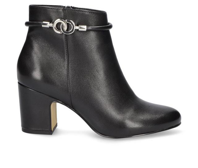 Women's Bella Vita Diaz Booties in Black Leather color