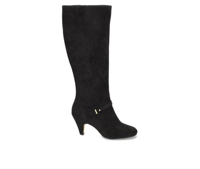 Women's Bella Vita Sasha Plus Wide Calf Knee High Boots in Black Suede color