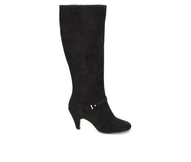 Women's Bella Vita Sasha Plus Wide Calf Knee High Boots in Black Suede W color
