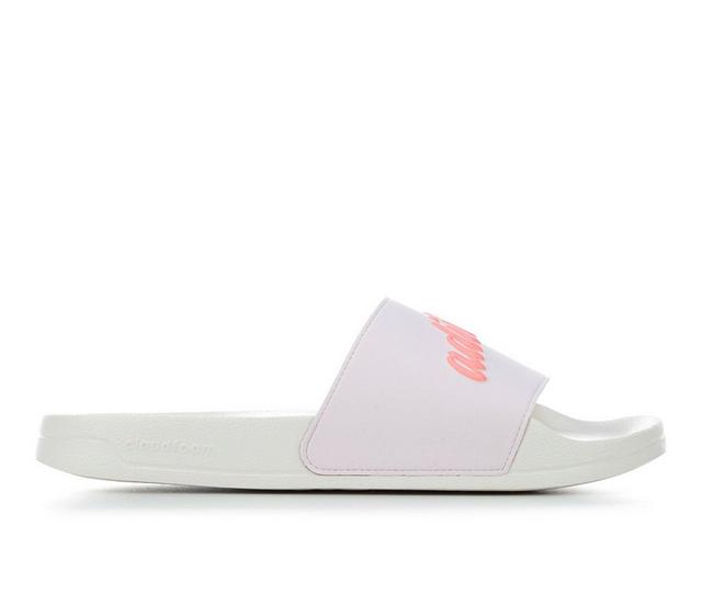 Women's Adidas Adilette Shower Sport Slides in Pink/White color