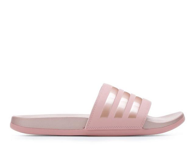 Women's Adidas Adilette Comfort Sport Slides in Mauve color