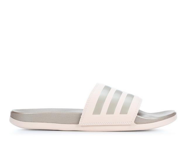 Women's Adidas Adilette Comfort Sport Slides in Quartz/Chmp Met color