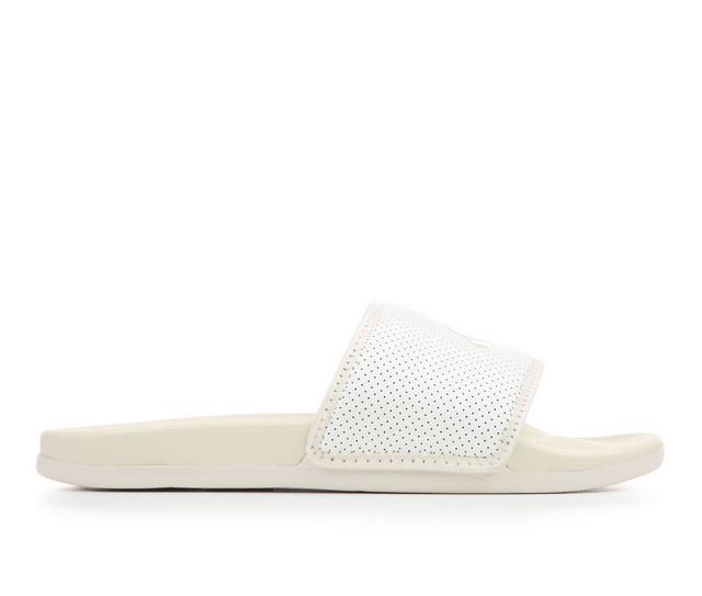 Women's Adidas Adilette Comfort Sport Slides in Off White color