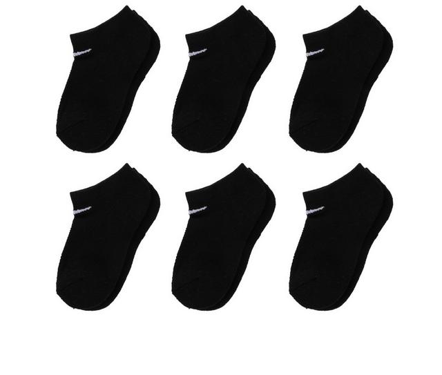 Nike 6P Youth Cush No Show Socks in Black XXS color
