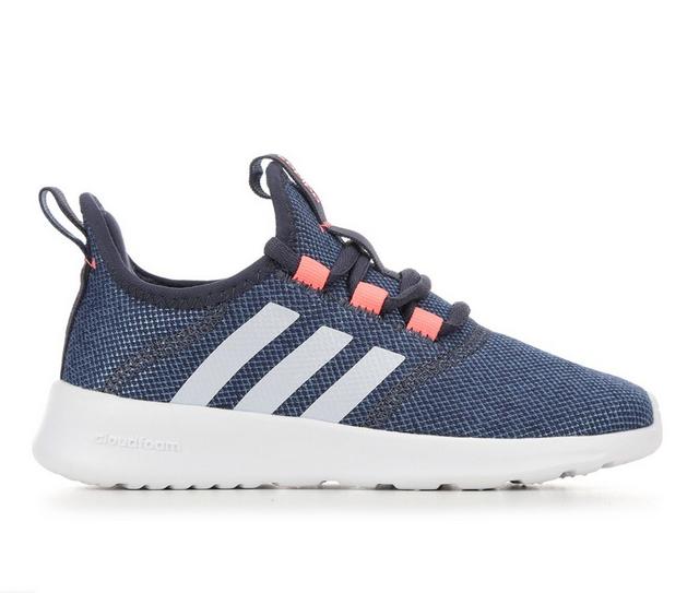 Girls' Adidas Little Kid & Big Kid Cloudfoam Pure 2.0 Sustainable Sneakers in Navy/White/Red color