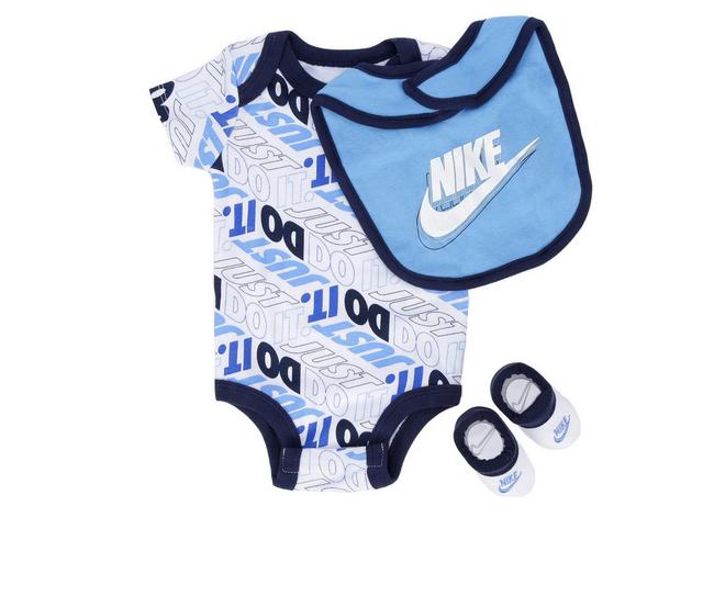 Nike Just Do It 3 Piece Set in White/Blue 0-6 color