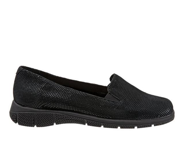 Women's Trotters Universal Slip-On Shoes in Black Mini Dots color