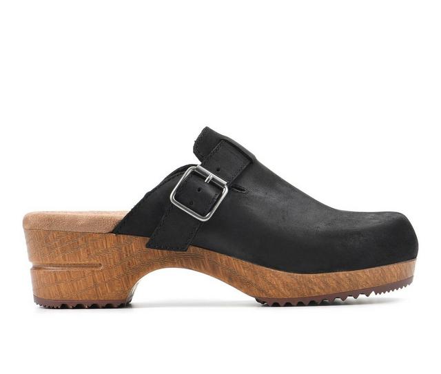 Women's White Mountain BeHold Clogs in Black Nubuck color