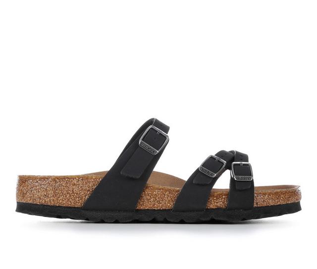 Women's Birkenstock Franca Footbed Sandals in Vegan Black color