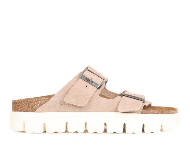 Women's Birkenstock Arizona Chunky Platform Footbed Sandals in Warm Sand color