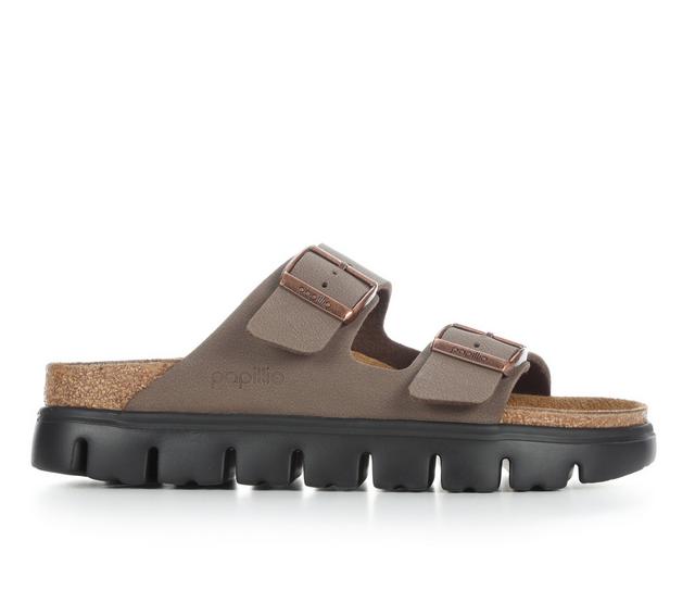 Women's Birkenstock Arizona Chunky Platform Footbed Sandals in Mocha color