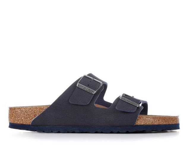 Men's Birkenstock Arizona Desert Soil Footbed Sandals in Dust Blue color