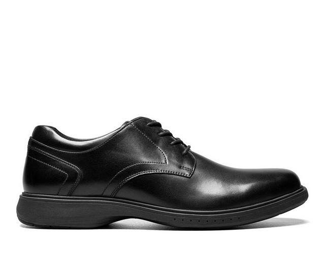 Men's Nunn Bush Kore Pro Plain Toe Slip-Resistant Oxfords in Black color
