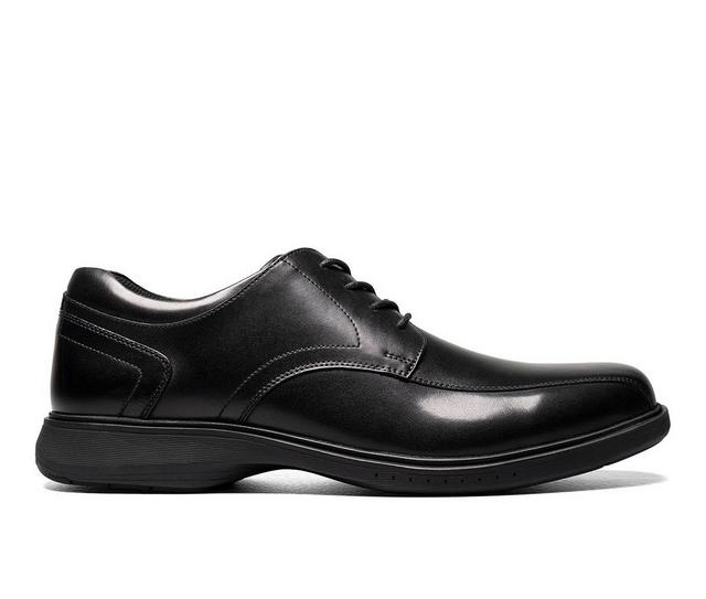 Men's Nunn Bush Kore Pro Bicycle Toe Slip-Resistant Oxfords in Black color