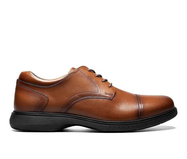 Men's Nunn Bush Kore Pro Cap Toe Slip-Resistant Oxfords in Cognac color