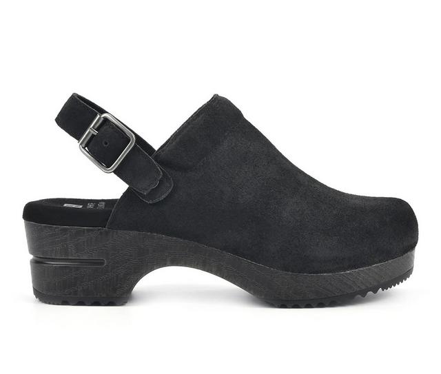 Women's White Mountain Being Clogs in Black/Suede color