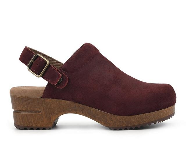 Women's White Mountain Being Clogs in Vino/Suede color