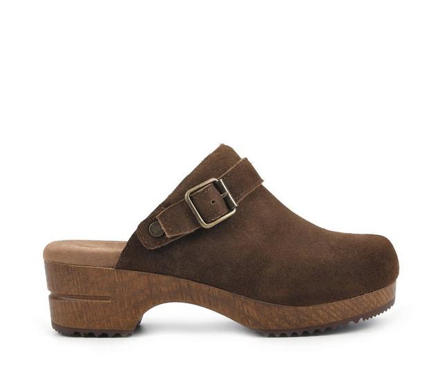 Women's White Mountain Being Clogs in Brown/Suede color