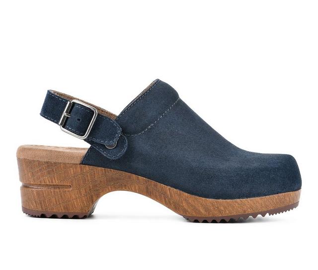 Women's White Mountain Being Clogs in Navy Suede color