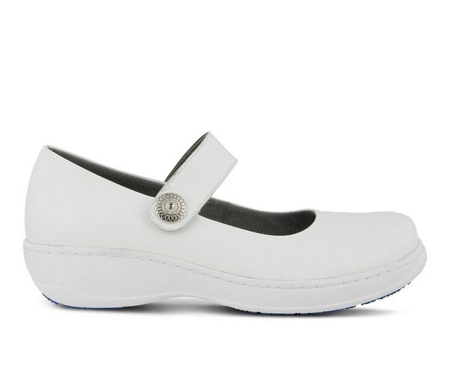 Women's SPRING STEP Wisteria Slip Resistant Shoes in White color