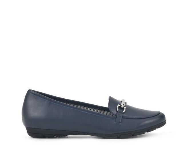 Women's Cliffs by White Mountain Glowing Flats in Navy Smooth color