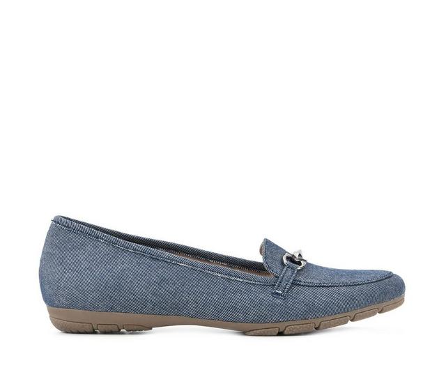 Women's Cliffs by White Mountain Glowing Flats in Denim Blue color