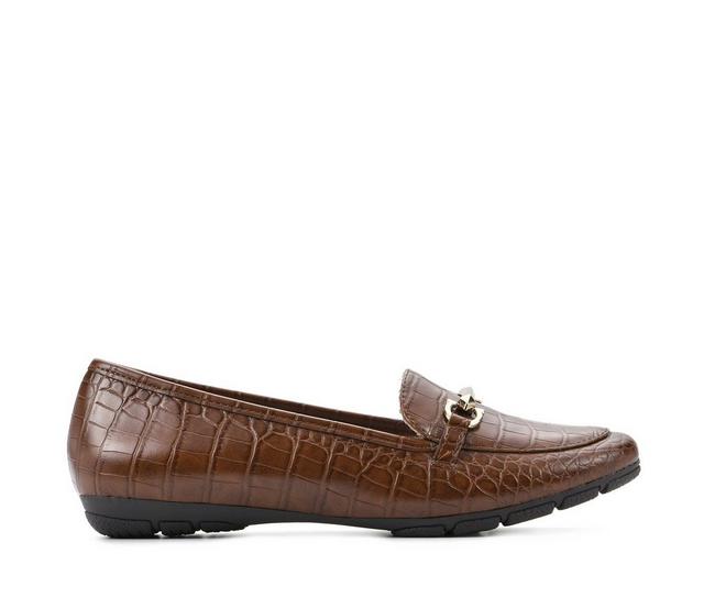 Women's Cliffs by White Mountain Glowing Loafers in Brown Croco color