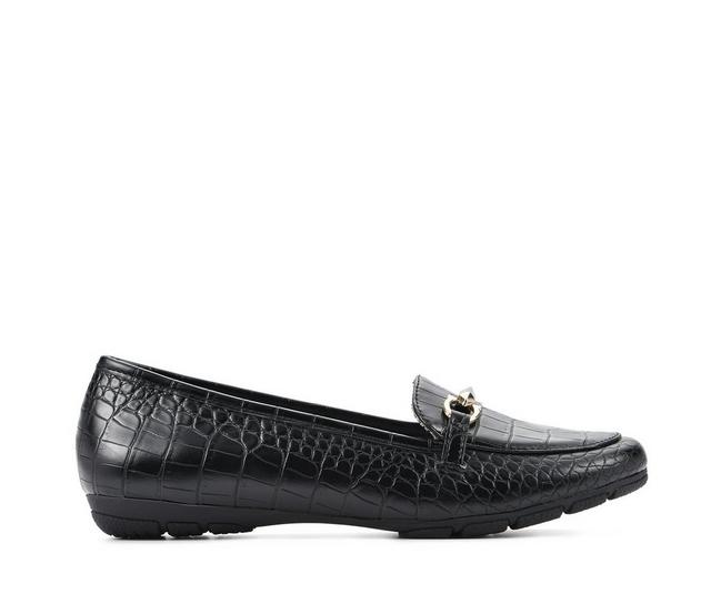 Women's Cliffs by White Mountain Glowing Loafers in Black Croco color