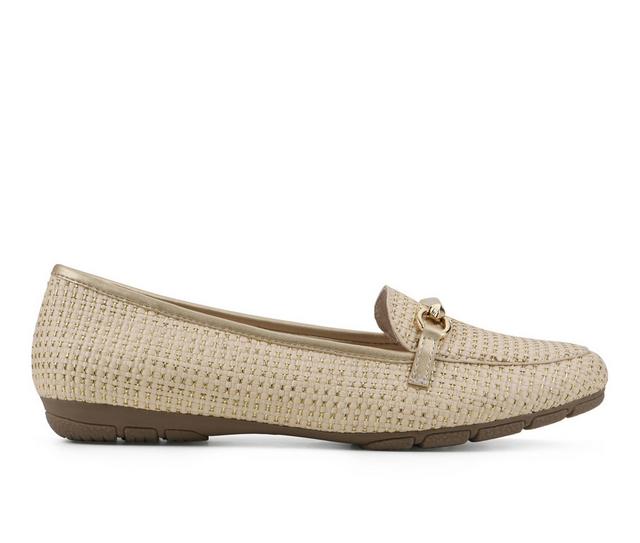 Women's Cliffs by White Mountain Glowing Flats in Gold Raffia color