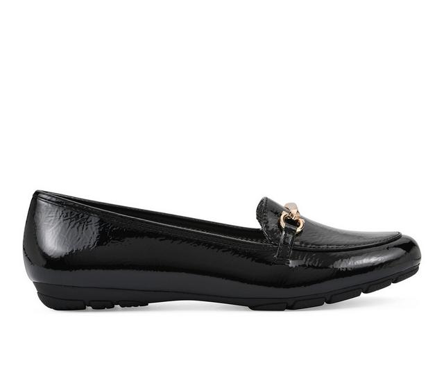 Women's Cliffs by White Mountain Glowing Loafers in Black Pat M color