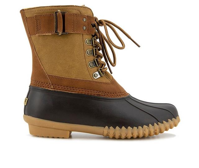 Women's JBU Windsor Waterproof Duck Boots in Brown/Whiskey color