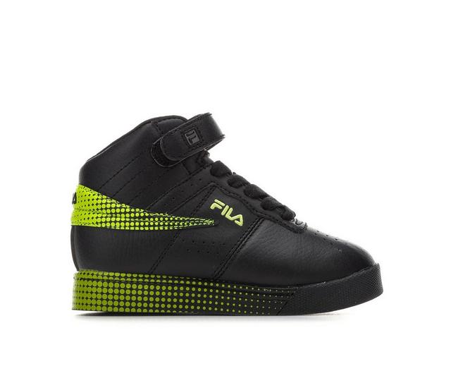 Boys' Fila Toddler Vulc 13 Halftone High-Top Sneakers in Black/LimePunch color