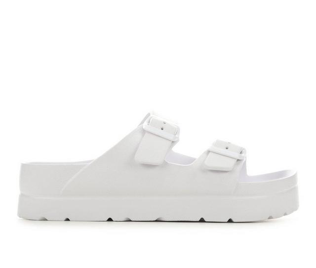Women's MIA Kiana Platform Footbed Sandals in White color